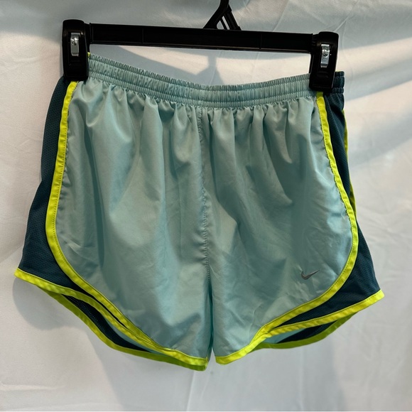 Nike Sky Blue Shorts with Neon Yellow Accents - Picture 1 of 3